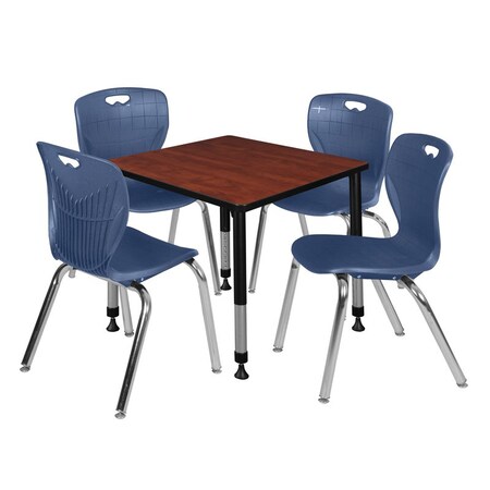 Regency Tables > Height Adjustable > Square Table & Chair Sets, 30 W, 30 L, 23-35 H, Cherry TB3030CHAPBK40NV